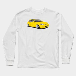 Yellow Honda Civic ek Long Sleeve T-Shirt